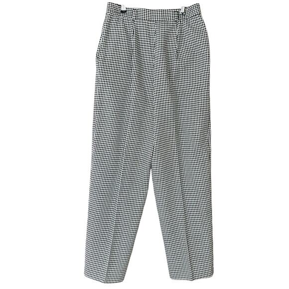 Norton McNaughton Houndstooth Dress Pants Size 10 Black White Pleated Officewear - Picture 2 of 10